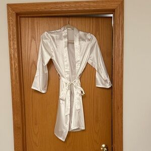 Elegant White Satin Robe
